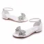 Uroczy Białe Rhinestone Kokarda Płaskie Bal Sandały Damskie 2023 Z Paskiem Peep Toe Sandały