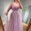 Elegante Salbeigrün Pailletten Ballkleider 2024 A Linie V-Ausschnitt Ärmellos Lange Ball Festliche Kleider