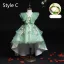Flower Fairy Sage Green Appliques Lace Flower Birthday Flower Girl Dresses 2024 Ball Gown V-Neck Bell sleeves Court Train Flower Girl Dresses
