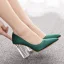 Chic / Beautiful White Transparent Crystal Prom Pumps 2023 Satin 9 cm Stiletto Heels Pointed Toe Pumps High Heels