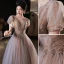 Chic / Beautiful Dusky Pink Prom Dresses 2022 A-Line / Princess V-Neck Beading Short Sleeve Backless Floor-Length / Long Prom Formal Dresses