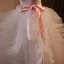 Chic / Belle Blanche Robe De Mariée De Bal 2024 Volants en Cascade Bustier Sans Manches Dos Nu Noeud Ceinture Train De Balayage Mariage Robe Boule