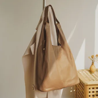 Fashion Khaki Casual Leather Women S Bags Shoulder Bags 2023