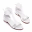 Sexy Weiß Satin Ball Flache Sandalen Damen 2023 Knöchelriemen Peeptoes Sandaletten