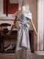 Scintillantes Argenté Noeud Paillettes Robe De Bal 2026 Trompette / Sirène De l'épaule Manches Courtes Dos Nu Longue Robe De Ceremonie