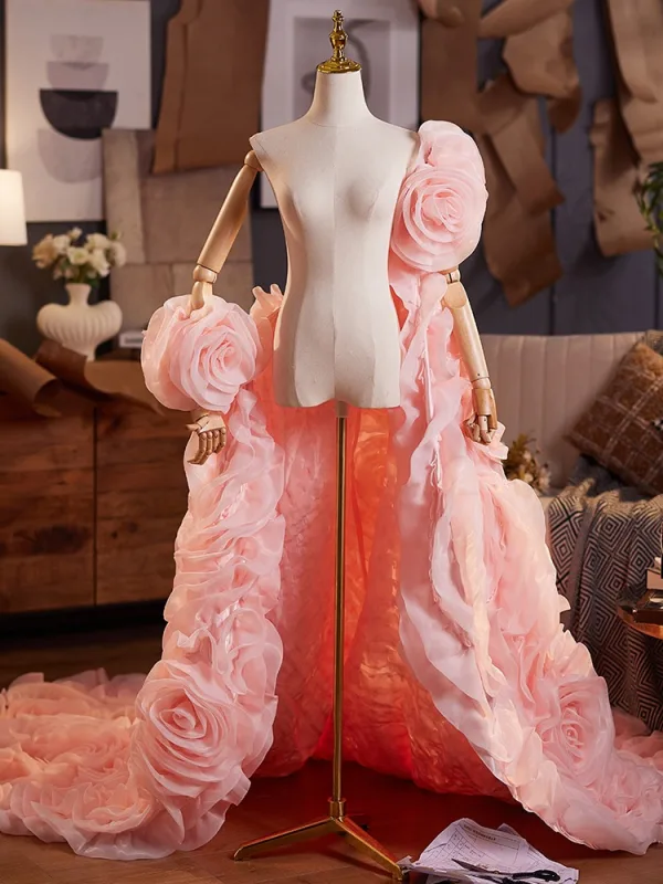 Mode Candy Roze Handgemaakt Bloem Gala sjaal 2025 Tule