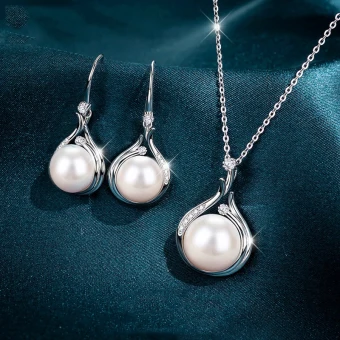 Elegant Silver Rhinestone Pearl Sterling Silver Prom Earrings Necklaces Accessories 2023