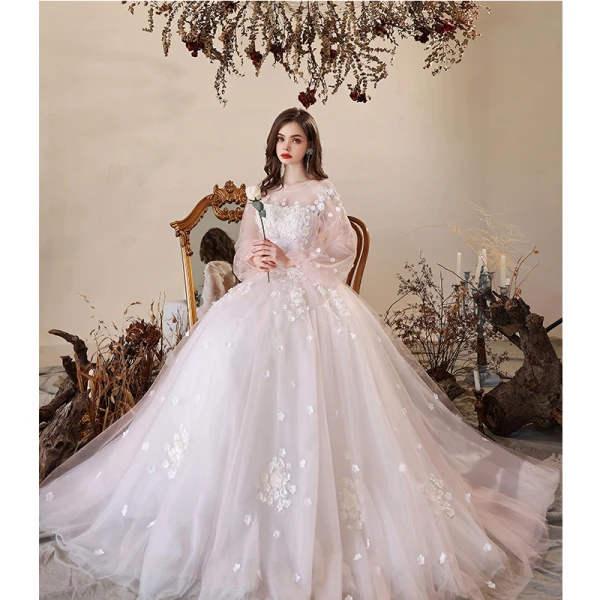 Chic / Beautiful White Prom Dresses 2022 A-Line / Princess Scoop Neck Beading Rhinestone Pearl Lace Flower Appliques Long Sleeve Floor-Length / Long Formal Dresses