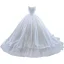 High-end White Pearl Wedding Dresses 2022 Ball Gown Strapless Sleeveless Backless Court Train Wedding