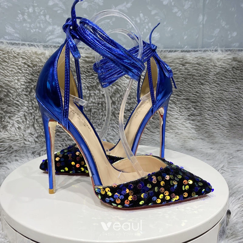 Stiletto High Heels Shoes Blue | Royal Blue Heel Shoes Women - Solid Women  Toe High - Aliexpress