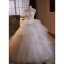 Charmant Blanche Perlage Perle Paillettes En Dentelle Fleur Volants en Cascade Légère Robe De Mariée 2024 Robe Boule Bretelles Spaghetti Sans Manches Dos Nu