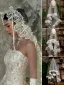 Charming White Handmade  Appliques Lace Flower 1.5 m Wedding Veils 2025 Tulle