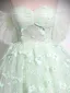 Elegant Sage Green Sequins Butterfly Appliques Prom Dresses 2024 Ball Gown Off-The-Shoulder Short Sleeve Backless Floor-Length / Long Prom Formal Dresses