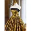 Vintage / Originale Doré Impression Robe De Bal 2024 Robe Boule Bustier Sans Manches Dos Nu Longue Promo Robe De Ceremonie