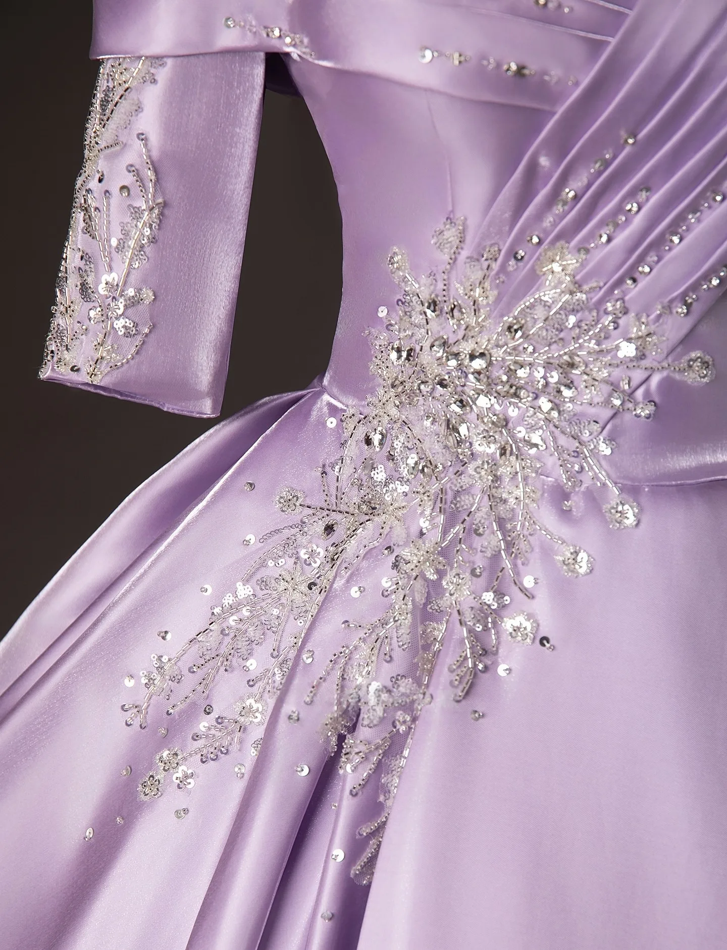 Vintage Retro Elegant Lavender Beading Sequins Prom Dresses 2025 Ball Gown Scoop Neck
