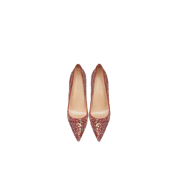 Glitter Rode Avond Pailletten Pumps 2024 Leer 10 cm Naaldhakken / Stiletto Spitse Neus Hoge Hakken