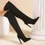 Chic / Beautiful Black Suede Street Wear Winter Womens Boots 2023 11 cm Stiletto Heels Pointed Toe Boots High Heels
