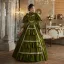 Vintage / Originale Vert Foncé Noeud Robe De Bal 2024 Robe Boule Col Haut Manches Longues Longue Promo Robe De Ceremonie