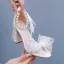 Charmant Weiß Perle Knöchelriemen Schleife Ball Sandalen Damen 2025 9 cm Thick Heels Peeptoes Sandaletten Hochhackige