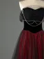 Charmant Bordeaux Faux Diamant Robe De Soirée 2026 Princesse Bustier Sans Manches Dos Nu Longue Robe De Ceremonie