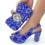 Sparkly Pool Blue Rhinestone Evening Party Clutch Bags Womens Sandals 2023 9 cm Thick Heels Open / Peep Toe Sandals High Heels Clutch Bags