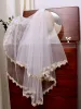Chic / Beautiful White Lace Flower Wedding Veils 2024 Tulle
