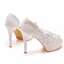 Fashion White Lace Flower Wedding Shoes 2023 Wedding 11 cm Stiletto Heels Open / Peep Toe Sandals High Heels