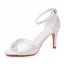 Proste / Simple Białe Bal Satyna Sandały Damskie 2026 Z Paskiem 6 cm Szpilki Peep Toe Sandały Wysokie Obcasy