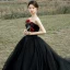 Charmant Schwarz Abend Ballkleider 2022 Bandeau Ärmellos Rückenfreies Lange Festliche Kleider