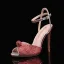 Sexy Bleu Ciel Faux Diamant Soirée Sandales Femme 2024 Bride Cheville 9 cm Talons Aiguilles Peep Toes / Bout Ouvert Talons Hauts