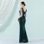 Sparkly Black Sequins Evening Dresses 2022 Trumpet / Mermaid V-Neck Beading Sleeveless Floor-Length / Long Evening Party Formal Dresses