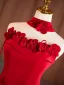 Vintage / Retro Red Appliques Prom Dresses 2026 A-Line / Princess Strapless Sleeveless Backless Floor-Length / Long Formal Dresses