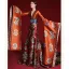 Amazing / Unique Chinese style Burgundy Printing Prom Dresses 2022 Trumpet / Mermaid Satin V-Neck Long Sleeve Backless Court Train Formal Dresses