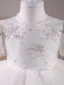 Chic / Beautiful White Sequins Short Birthday Flower Girl Dresses 2024 Ball Gown Scoop Neck Puffy Short Sleeve