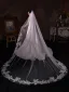 Élégant Blanche En Dentelle Fleur Chapel Train Voile De Mariée 2025 3.5 m Tulle