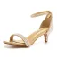Charmant Blanche Perle Chaussure De Mariée 2023 Bride Cheville 5 cm Talons Aiguilles Peep Toes / Bout Ouvert Mariage Sandales Talons Hauts