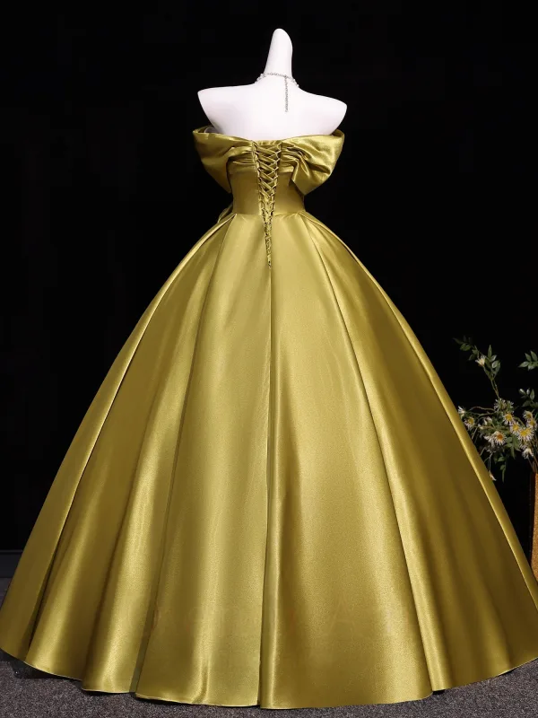 Vintage Gold Ballkleider 2026 Ballkleid Bandeau Ärmellos Rückenfreies Lange Festliche Kleider