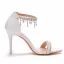 Charming White Pearl Rhinestone Wedding Shoes 2022 9 cm Stiletto Heels Open / Peep Toe Wedding Sandals High Heels