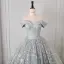 Sparkly Silver Sequins Prom Dresses 2026 Ball Gown Off-The-Shoulder Sleeveless Backless Floor-Length / Long Formal Dresses