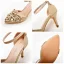 Charmant Bling Bling Doré Perle Faux Diamant Chaussure De Mariée 2023 Bride Cheville 7 cm Talons Aiguilles À Bout Pointu Mariage Talons Hauts