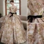 High-end Multi-Colors Printing Prom Dresses 2022 Ball Gown Strapless Sleeveless Backless Bow Sash Floor-Length / Long Formal Dresses