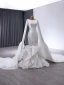 High End Weiß Pailletten Satin Fallende Rüsche Brautkleider / Hochzeitskleider 2024 Meerjungfrau Rundhalsausschnitt Ärmellos Rückenfreies Hof-Schleppe Hochzeit