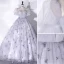 Elegant Grey Butterfly Prom Dresses 2022 Ball Gown Scoop Neck Puffy Short Sleeve Floor-Length / Long Prom Formal Dresses