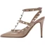 Sexy Black Rivet Evening Party Womens Shoes 2022 Leather T-Strap 10 cm Stiletto Heels Pointed Toe High Heels