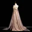 Style Chinois Rougissant Rose Perlage Paillettes En Dentelle Fleur Appliques Fendue devant Robe De Bal 2025 Princesse Bustier Sans Manches Dos Nu Train De Balayage Promo