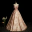 Elegant Blushing Pink Prom Dresses 2023 Ball Gown Scoop Neck Beading Rhinestone Sequins Lace Flower Tassel Sleeveless Backless Floor-Length / Long Formal Dresses