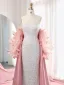 Sexy Argenté Paillettes Plumes Robe De Bal 2025 Trompette / Sirène Bustier Sans Manches Dos Nu Tribunal Train Robe De Ceremonie