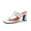 Modest / Simple White Street Wear Womens Sandals 2022 7 cm Stiletto Heels Open / Peep Toe Sandals High Heels