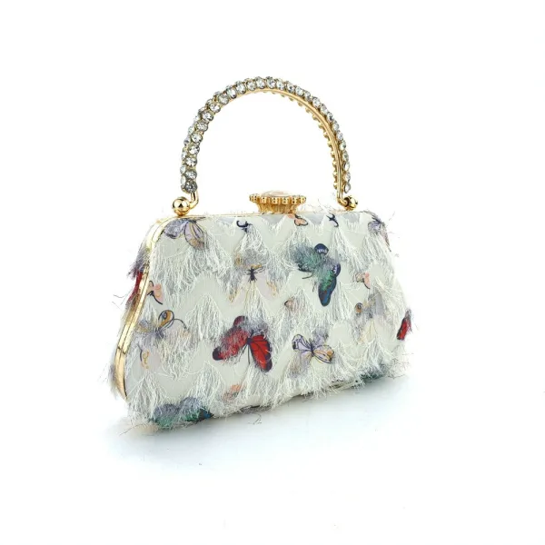Fashion Ocean Blue Butterfly Tassel Prom Handbag 2025 Clutch Bags