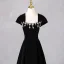 Elegant Black Rhinestone Prom Dresses 2024 A-Line / Princess Square Neckline Sleeveless Backless Floor-Length / Long Prom Formal Dresses